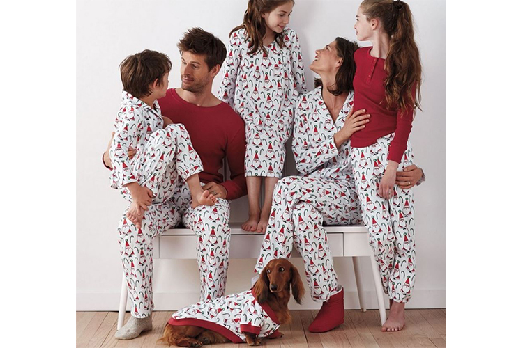 dogs and matching pjs with owner