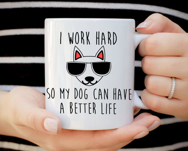 dog mom mug. dog ate coffee grounds