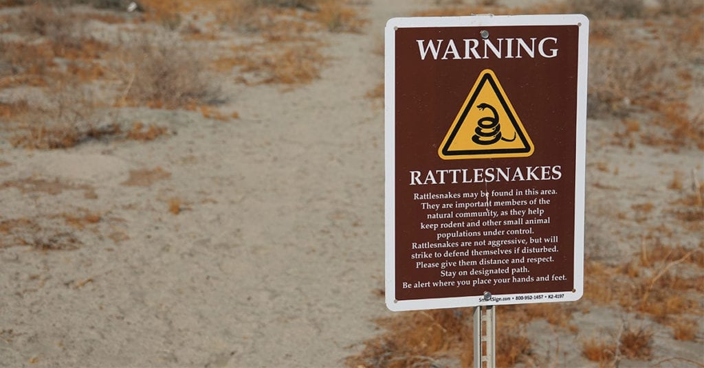 hiking trail warning sign