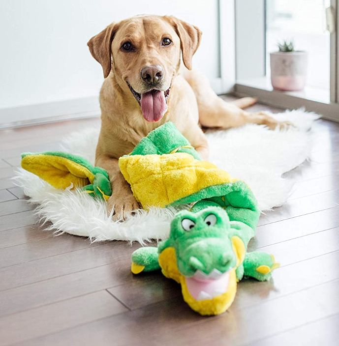 dog with squeaker mat dog toy