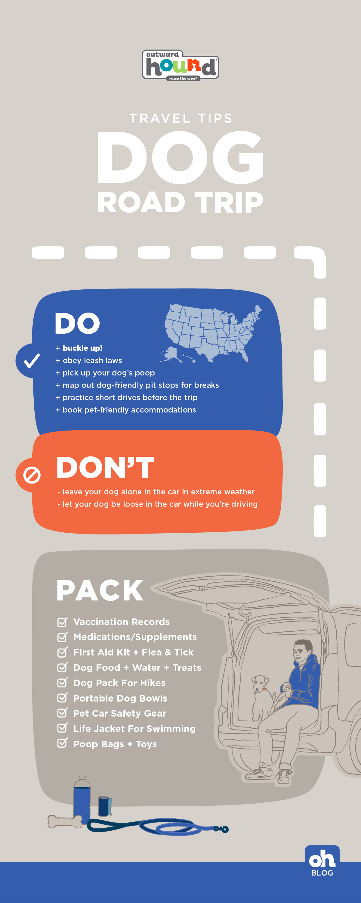 road trip with dogs infographic