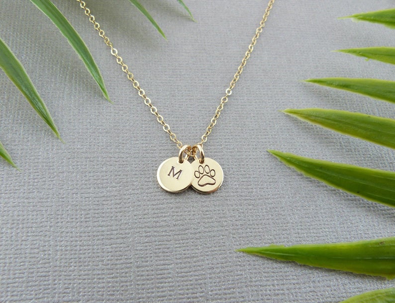 paw print necklace dog mom gift mothers day