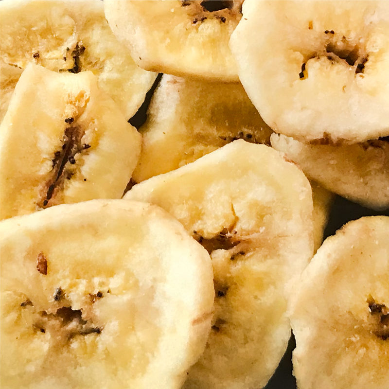 close up shot of banana bites dog treats