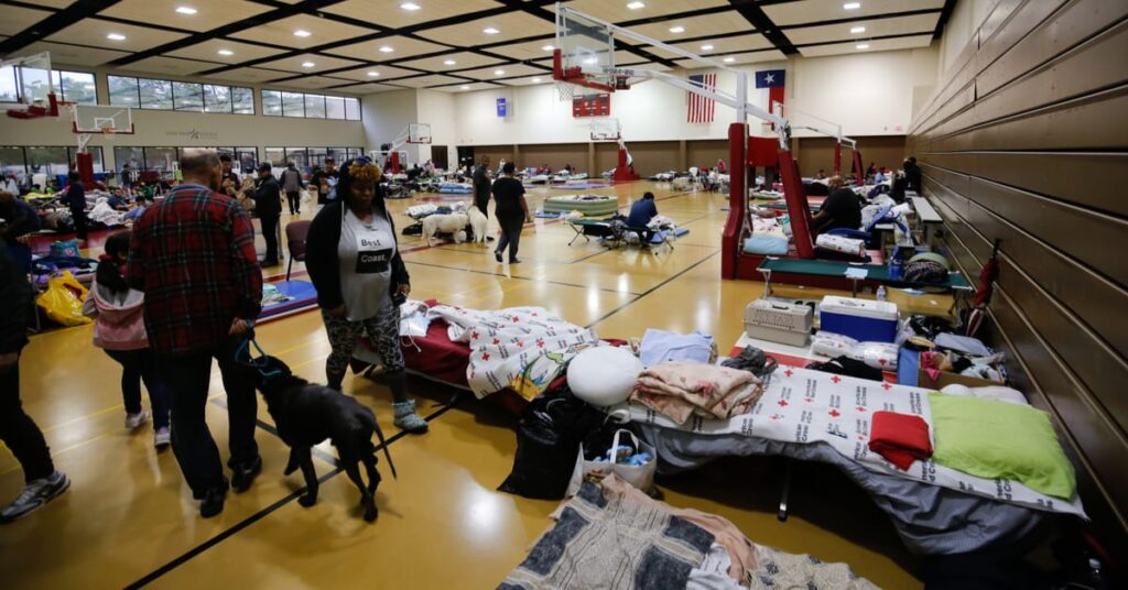 HOUSTON, USA ON 20 AUGUST 2017: Lonestar College North Harris become shelter after Harvey hurricane , in Texas